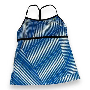 Nike Women's Blue & White Striped Swim Tankini Size 8